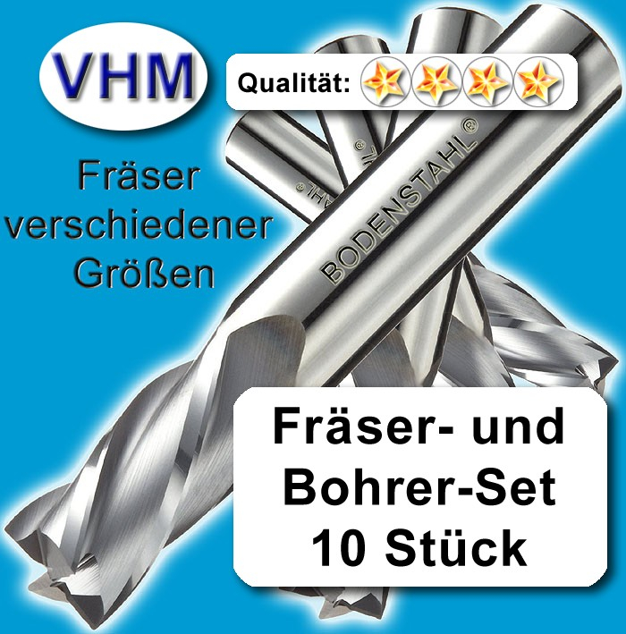 KLOM Bohrer Fräser-Set Vollhartmetall 0,5mm bis 2,5mm f 5 Stk Dremel Proxxon 