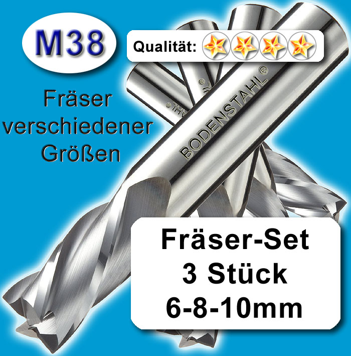 HSS-E Universal-Fräser D=1,5*51mm HSSE vergl M38 Schaftfräser 2 Schneiden 