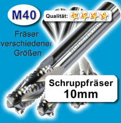 Schrupp-Fräser 10x10x22x72, 4 Schneiden, M40, blau