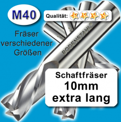 Metall-Fräser 10x10x45x95, 3 Schneiden, M40, blau lang